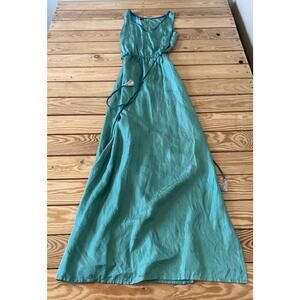 Métis 100% Silk Cinch Waist Sleeveless Dress Size XS Women’s Green